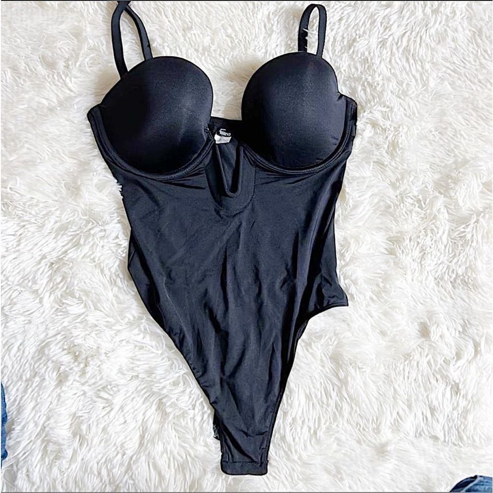 Felina Women's Aria One Piece Pull-On Bodysuit Stretch Black Size Small